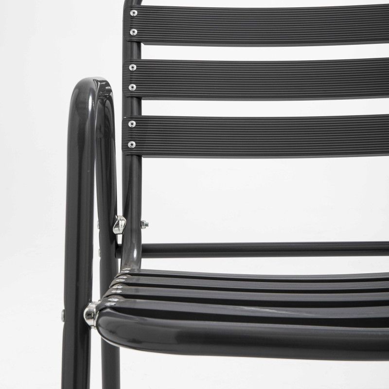 Fauteuil de terrasse hôtel aluminium gris Fauteuil de terrasse hôtel aluminium gris