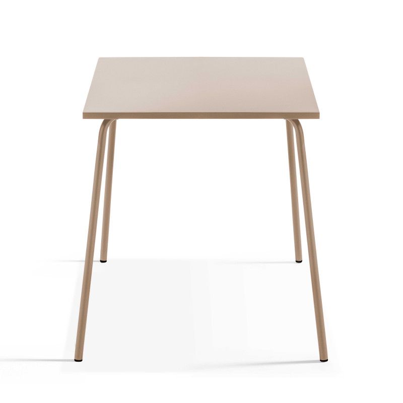 Table bistro carrée taupe en métal