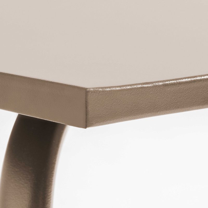 table en métal taupe 4 places bistro (4/5)