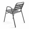 Chaise de terrasse empilable café bistro en alu gris anthracite Chaise de terrasse empilable café bistro en alu gris anthracite