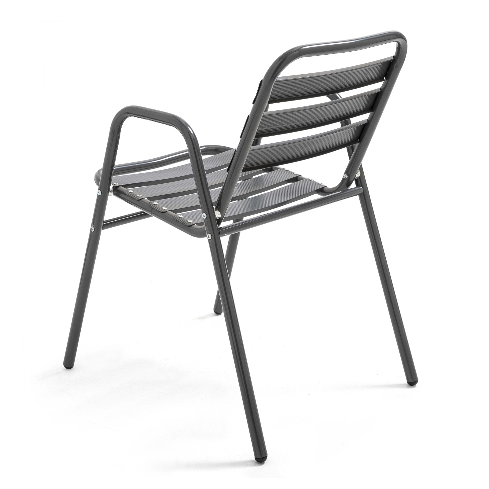 Chaise de terrasse empilable café bistro en alu gris anthracite