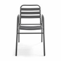 Chaise de terrasse empilable café bistro en aluminium gris anthracite Chaise de terrasse empilable café bistro en aluminium gris anthracite