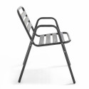 Fauteuil de terrasse empilables café bistro en alu gris anthracite Fauteuil de terrasse empilables café bistro en alu gris anthracite