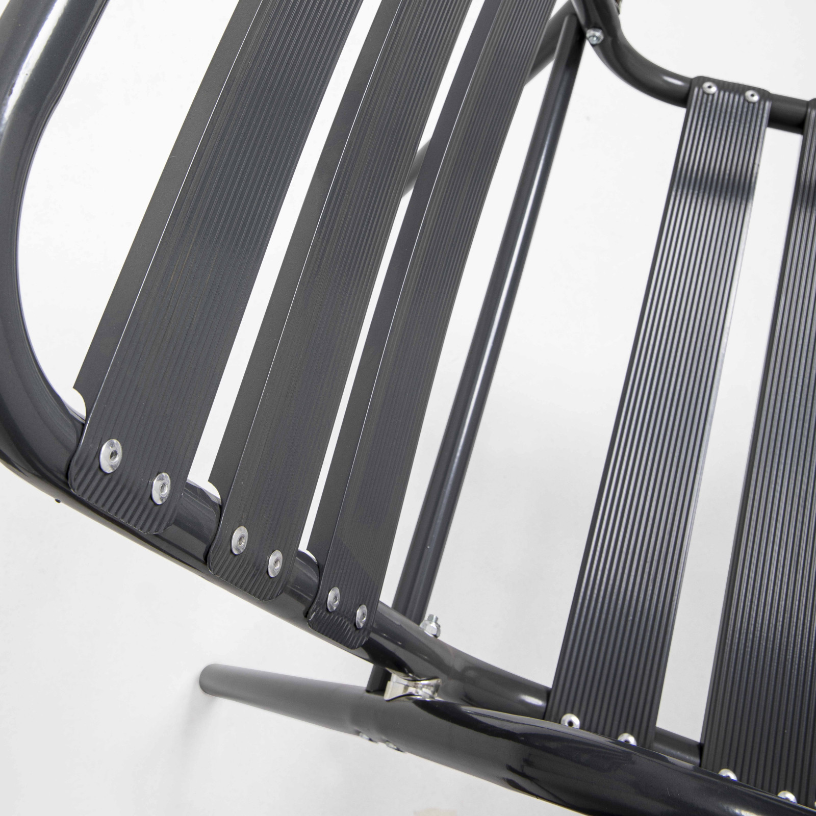 Chaise de terrasse en alu gris anthracite avec accoudoirs