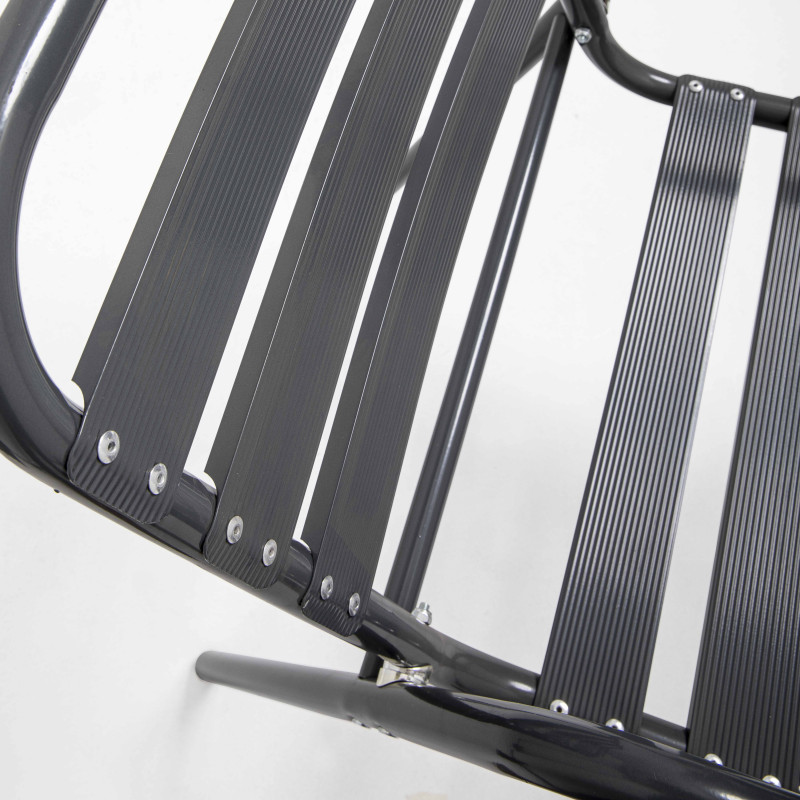 Chaise de terrasse en alu gris anthracite avec accoudoirs Chaise de terrasse en alu gris anthracite avec accoudoirs