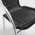 Chaise  en alu et résine noire pour café bistro