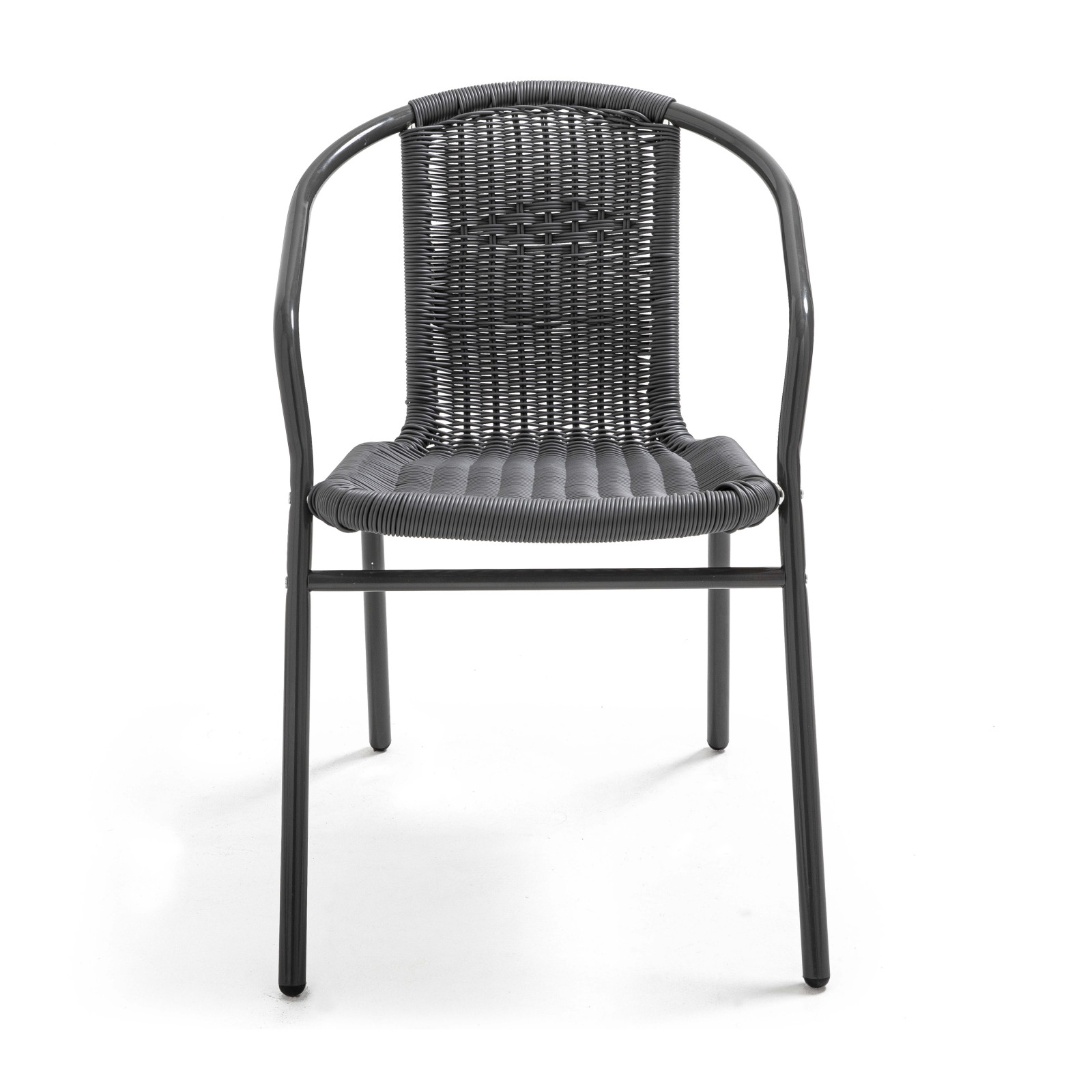 Fauteuil café restaurant en aluminium et résine grise