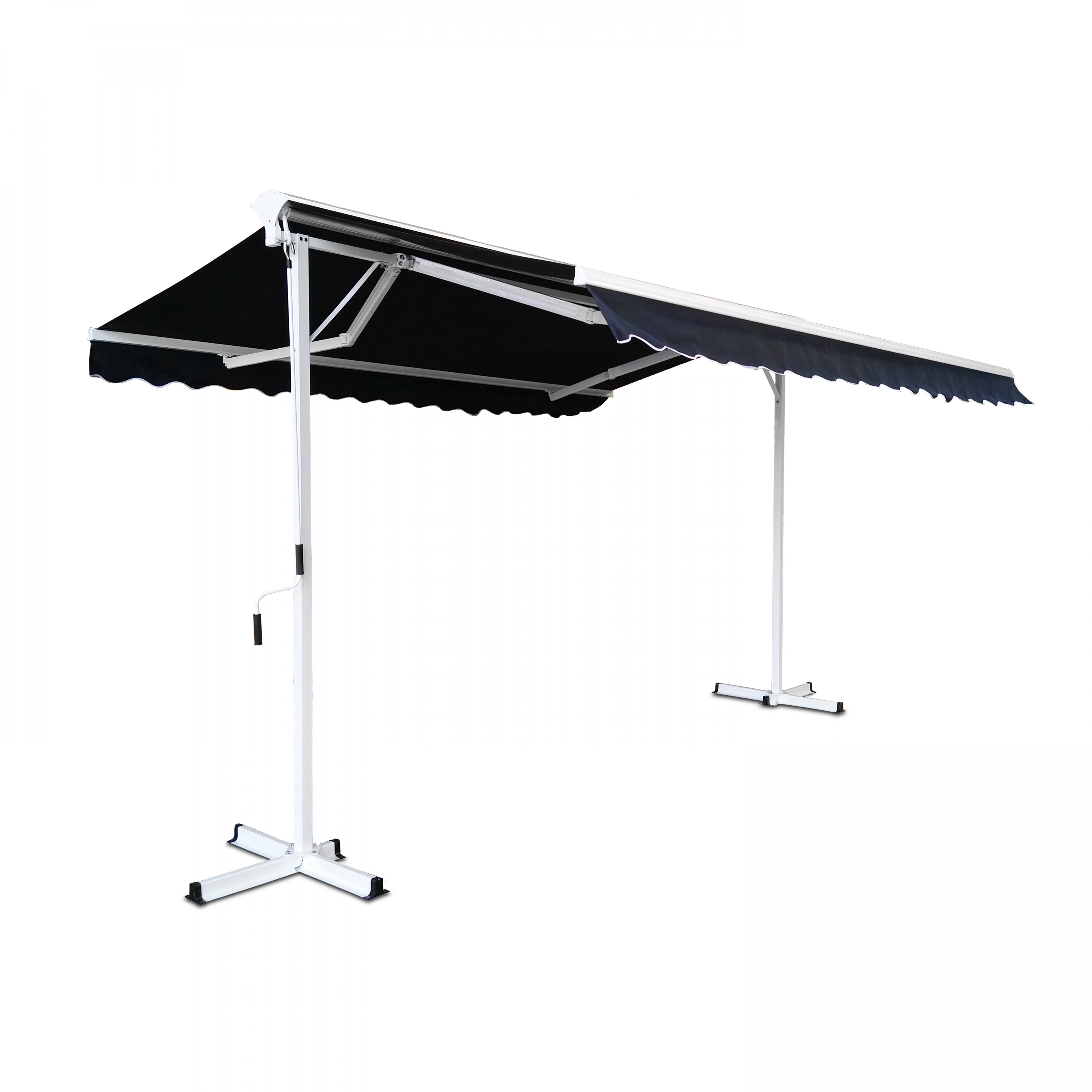 Store banne double pente en aluminium avec coffre - 3x4m