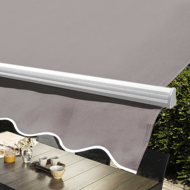 Store double pente 3x4m taupe et 4 dalles de lestage (3/5)