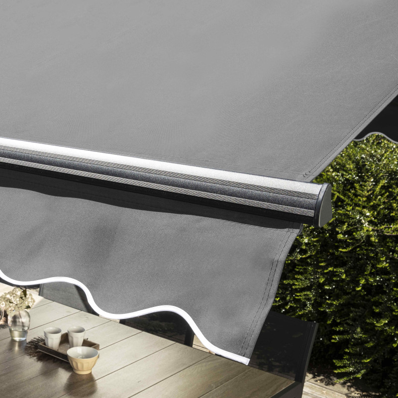 Store double pente gris 3x4m et 4 dalles Store double pente gris 3x4m et 4 dalles
