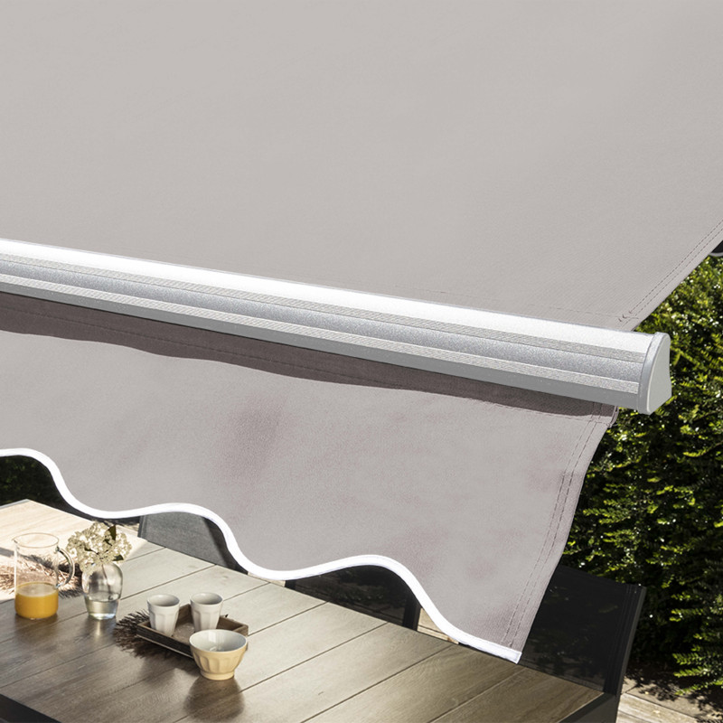 Store double pente 3x4m écru et 4 dalles de lestage