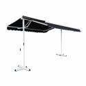 Store double pente bleu 3x4m et 4 dalles
