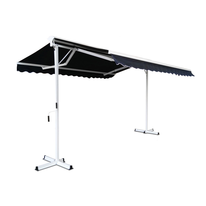Store double pente bleu 3x4m et 4 dalles (4/7)