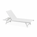 Transat blanc en acier et textilène