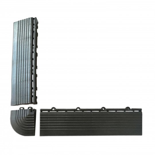 Kit de bordures pour dalle de terrasse clipsable noir | Mobeventpro