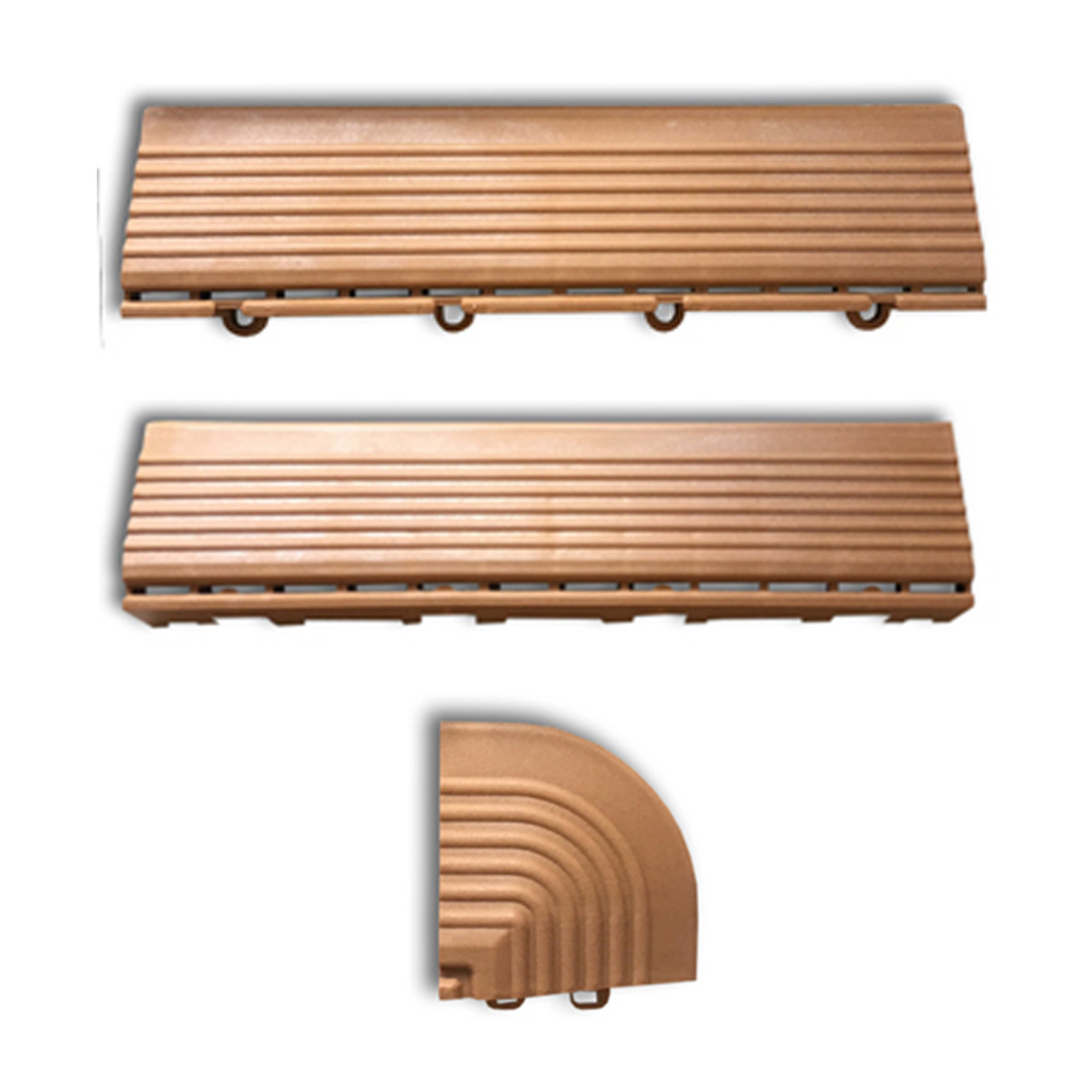 Coins et bordures pour dalles clipsables marrons