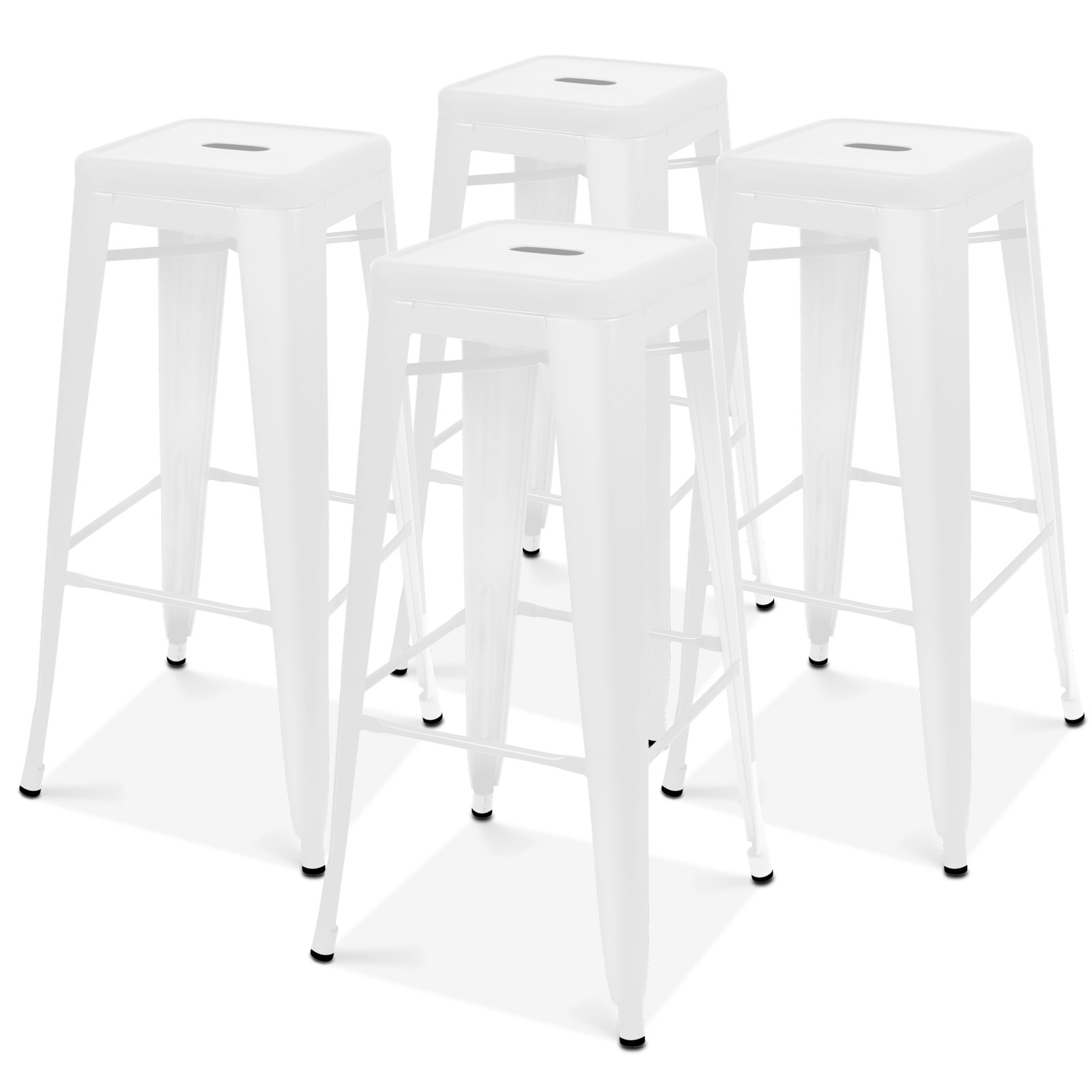 4 Tabourets indus blanc