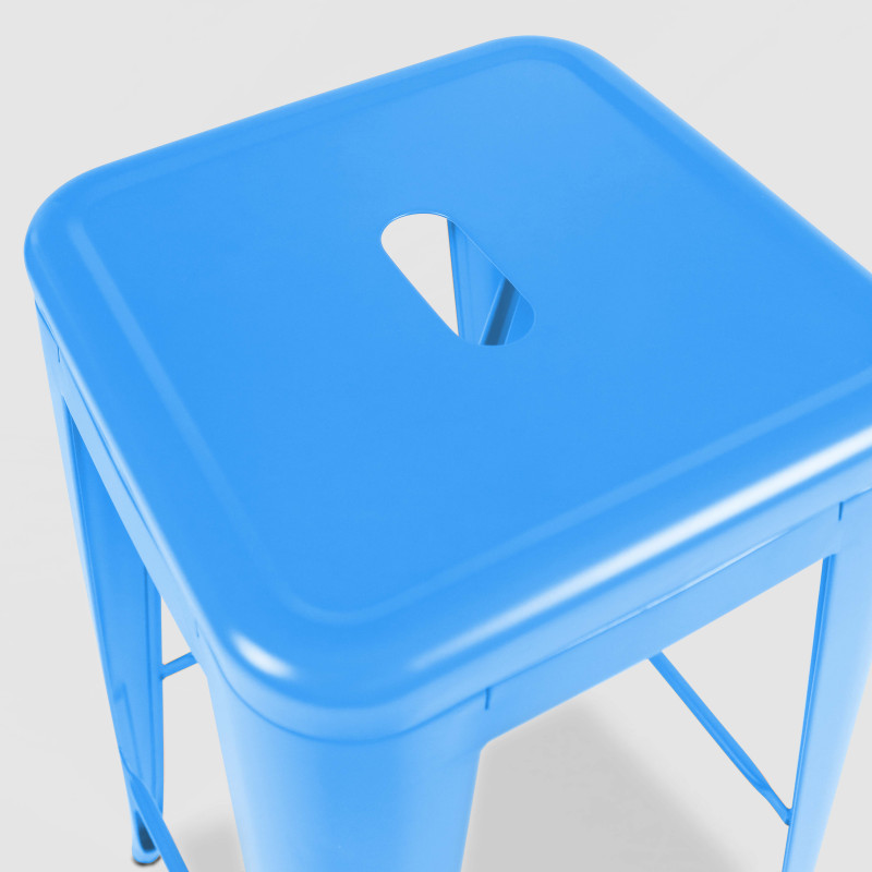 Focus assise tabouret métal bleu (3/5)
