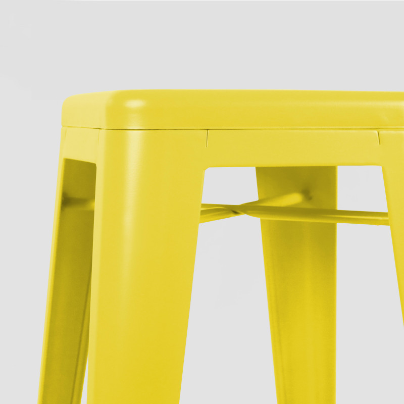 Tabouret en métal jaune (4/5)
