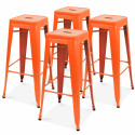 4 tabourets indus orange
