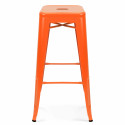 Tabouret en métal orange
