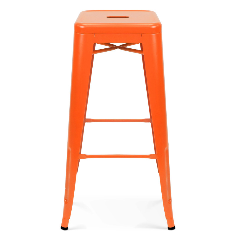 Tabouret en métal orange (2/5)