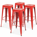 4 tabourets indus rouge
