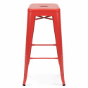 Tabouret en métal rouge