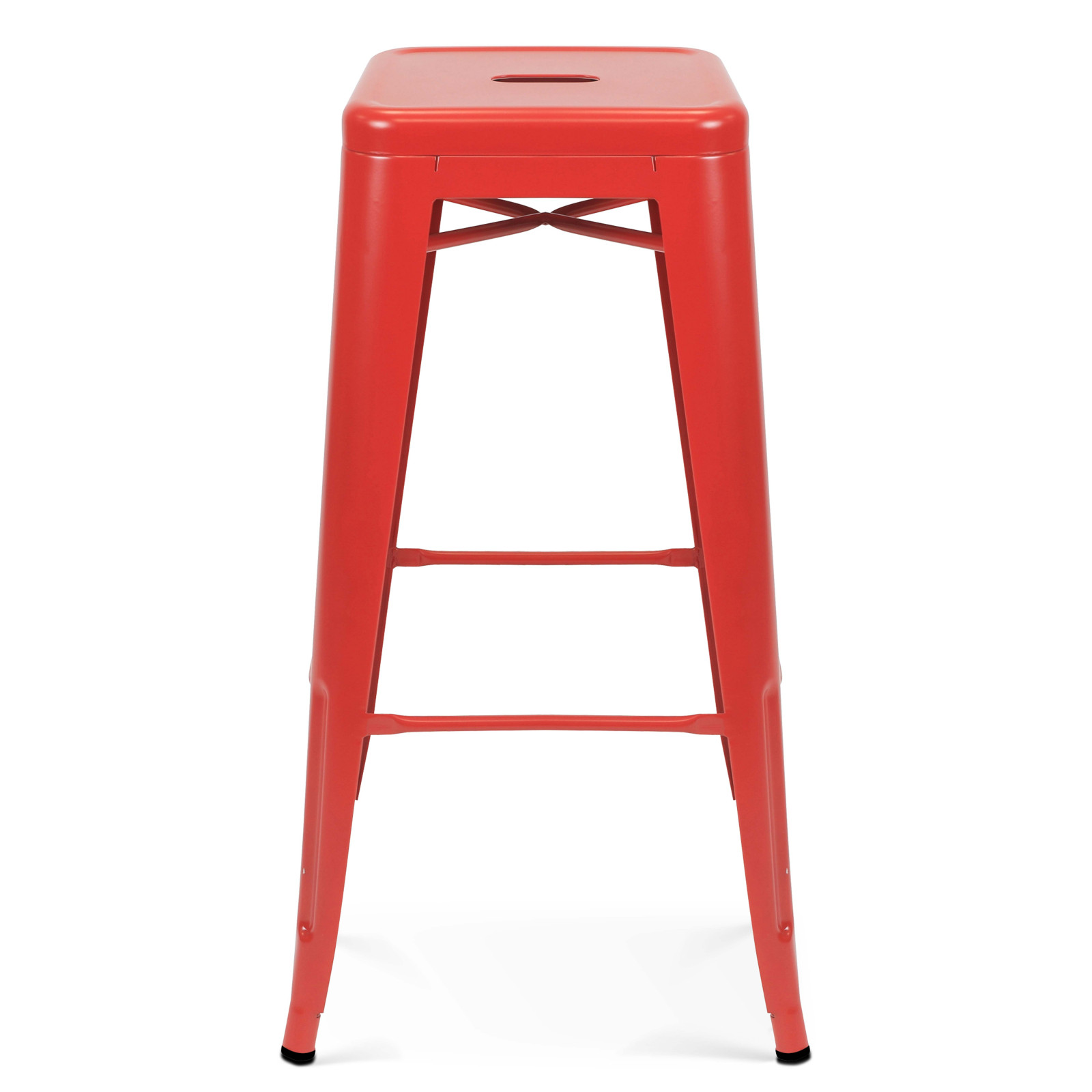 Tabouret en métal rouge