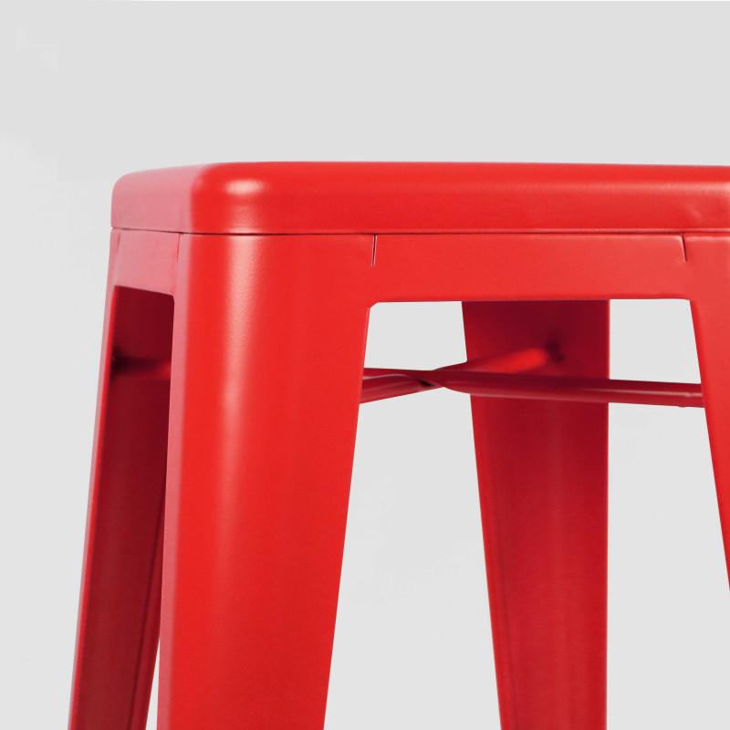 Focus tabouret en métal rouge (4/5)