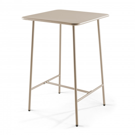 Table de bar taupe en métal