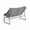 Canapé de jardin résine et métal avec coussins gris