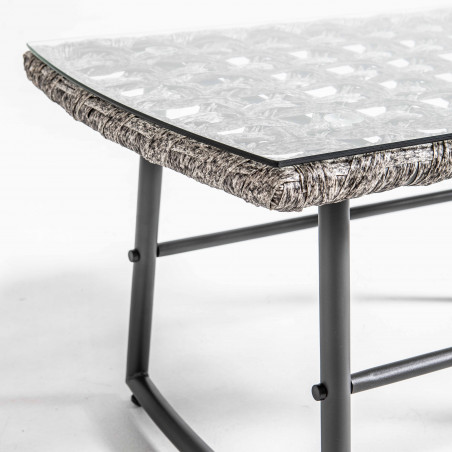 Focus table basse métal et résine salon de jardin LIMA