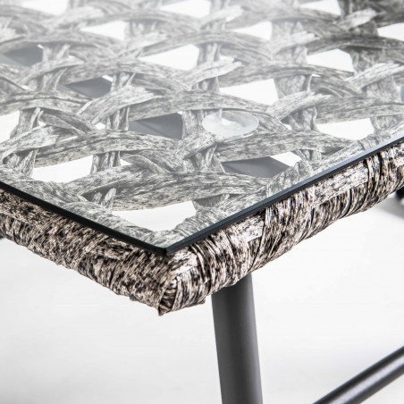 Focus table basse métal et résine salon de jardin LIMA