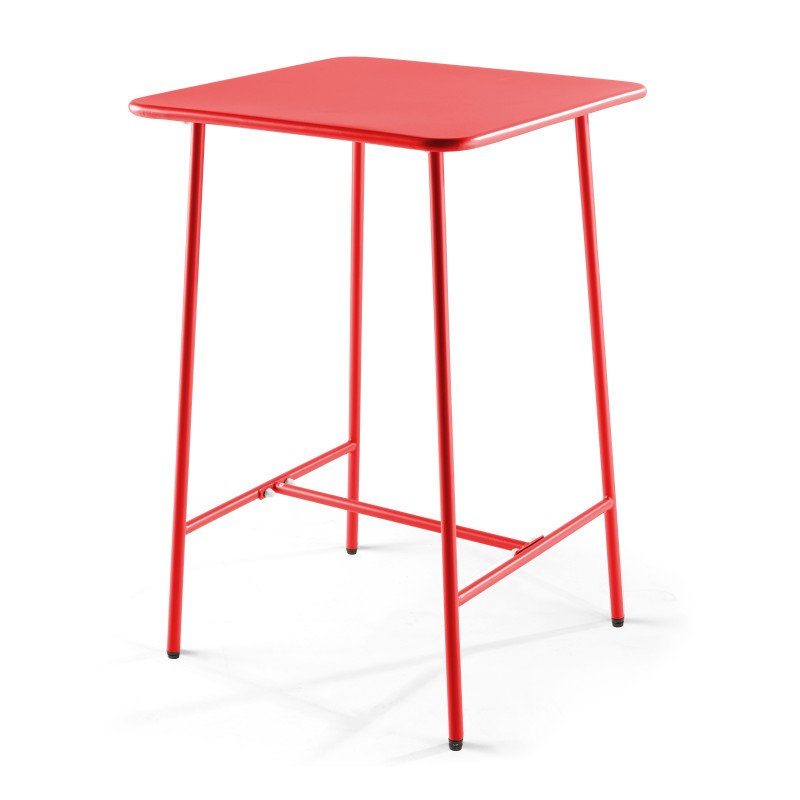 Table bar en métal rouge PALAVAS