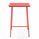 Table bar rouge en métal