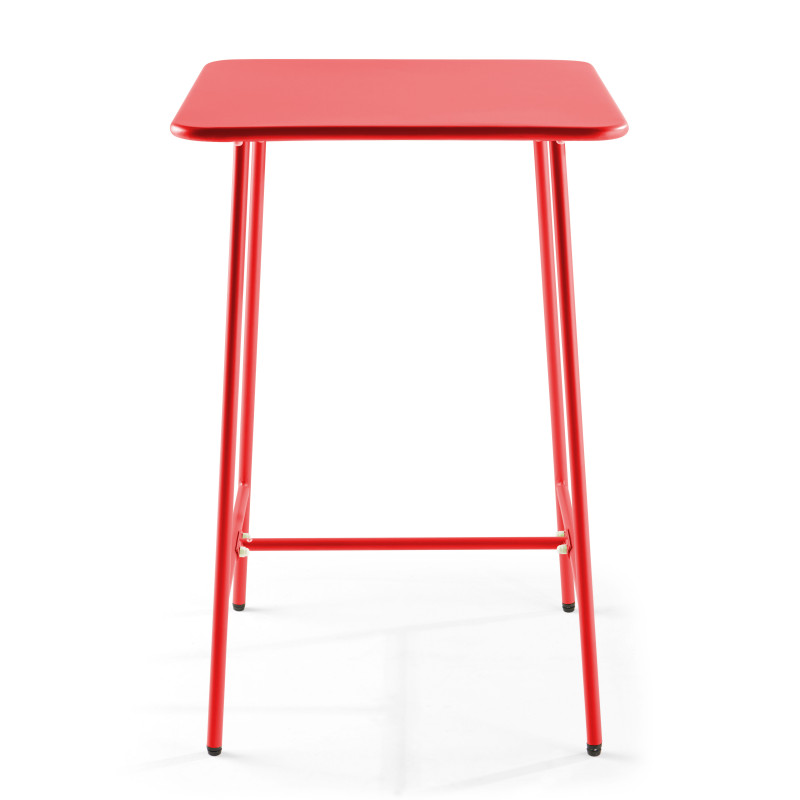Table bar rouge en métal