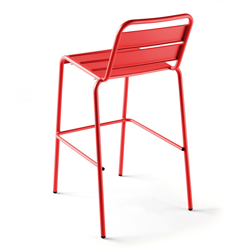 Tabouret de bar en métal rouge