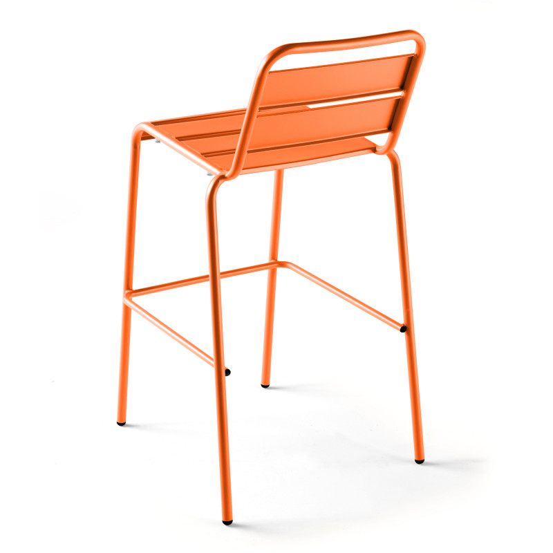 Tabouret de bar en métal orange (5/8)