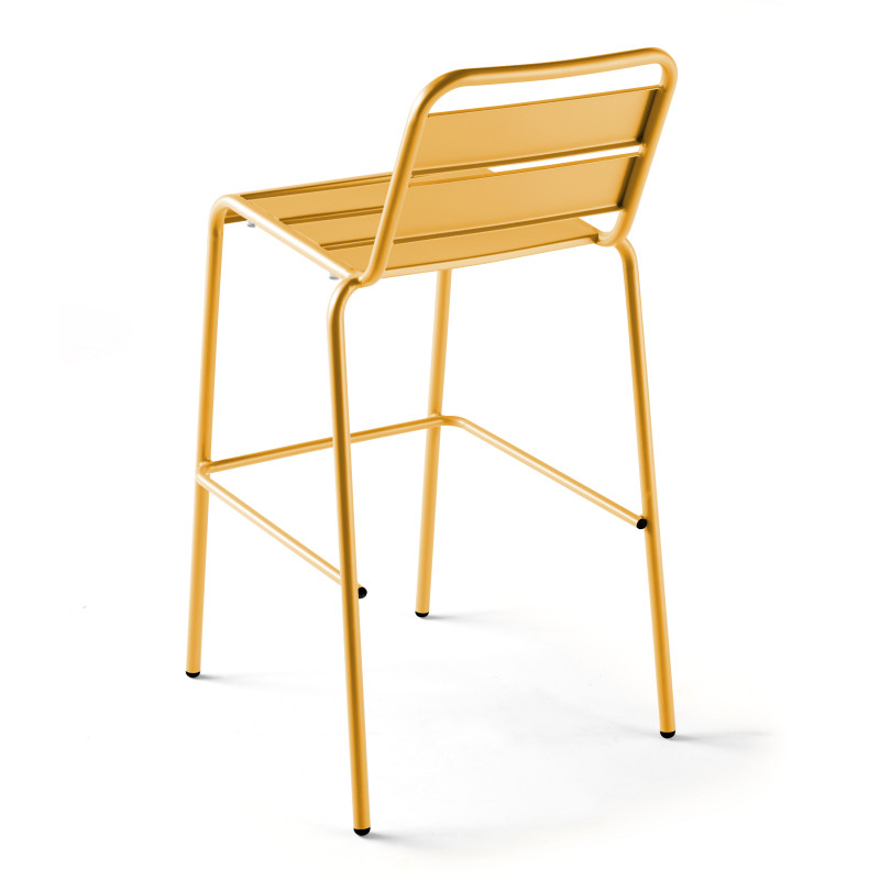 Tabouret de bar en métal jaune (5/8)
