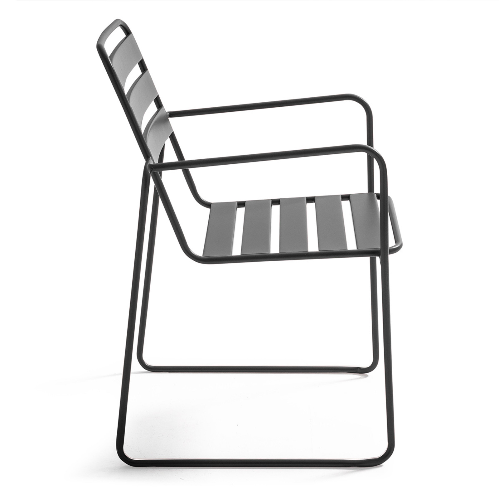 Chaise de jardin GRISE avec accoudoirs en métal Chaise de jardin GRISE avec accoudoirs en métal