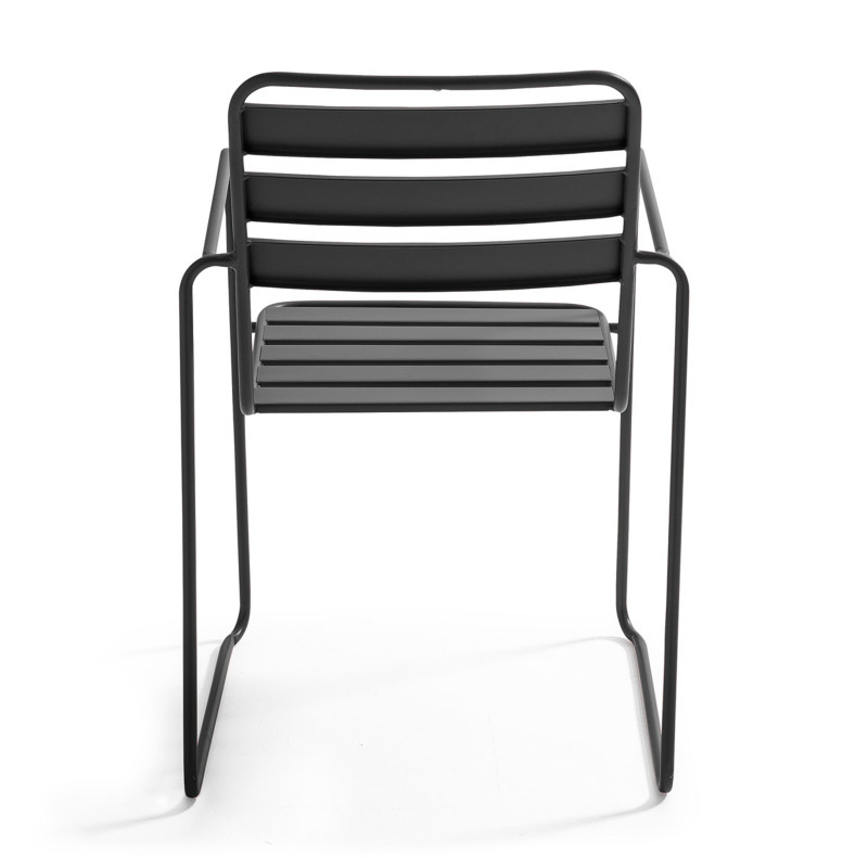 Chaise de jardin en métal avec accoudoirs GRISE