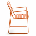 Chaise de jardin ORANGE en métal avec accoudoirs