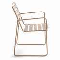 Chaise de jardin TAUPE en métal avec accoudoirs