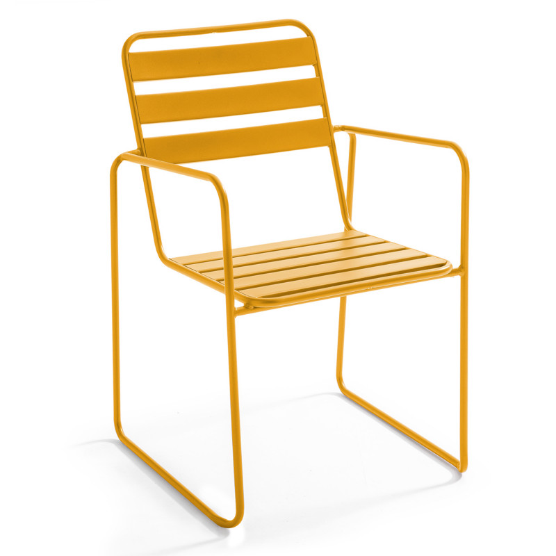 Fauteuil de jardin en métal JAUNE