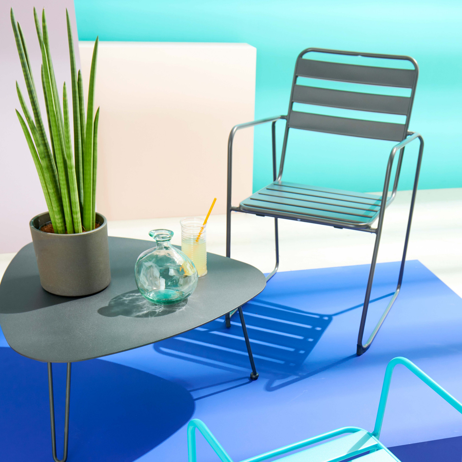 Fauteuil de jardin en métal GRIS Fauteuil de jardin en métal GRIS