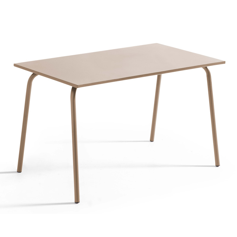 Table rectangulaire en métal TAUPE