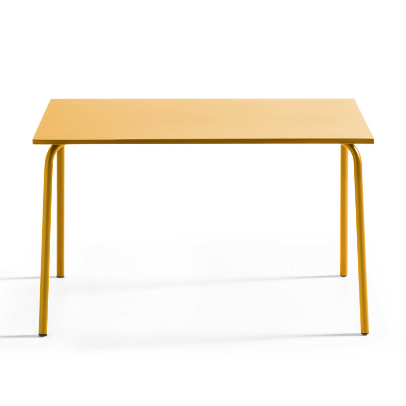 Table JAUNE en métal 4 personnes (2/6)