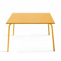 table en métal carrée JAUNE