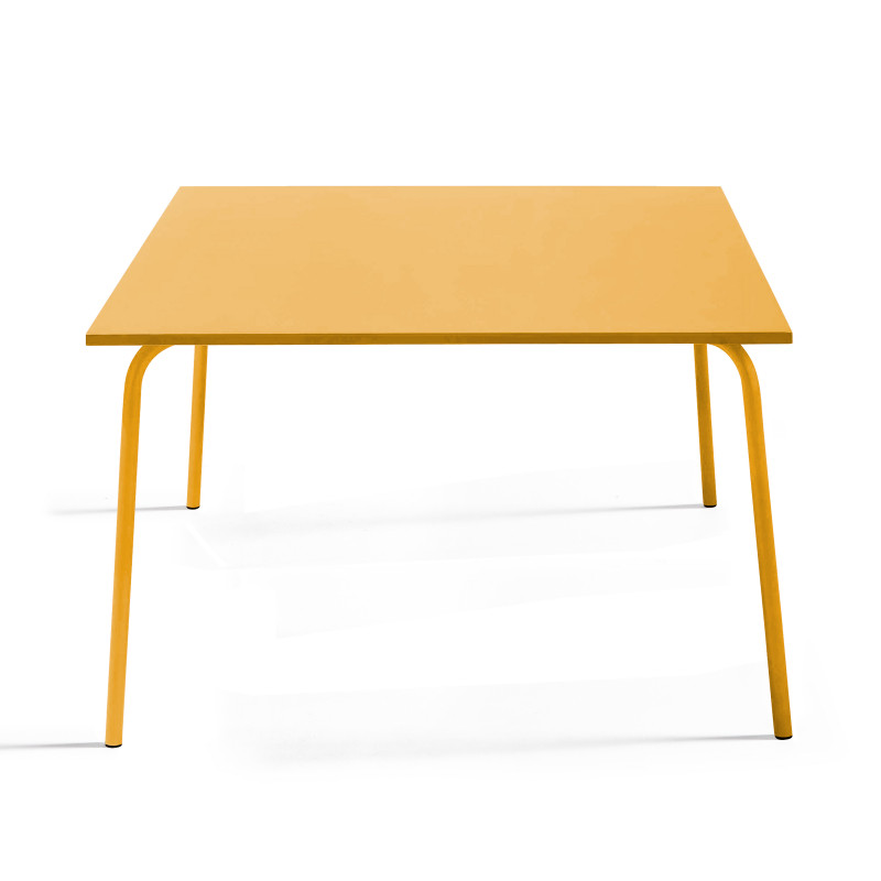 table en métal carrée JAUNE (35/110)